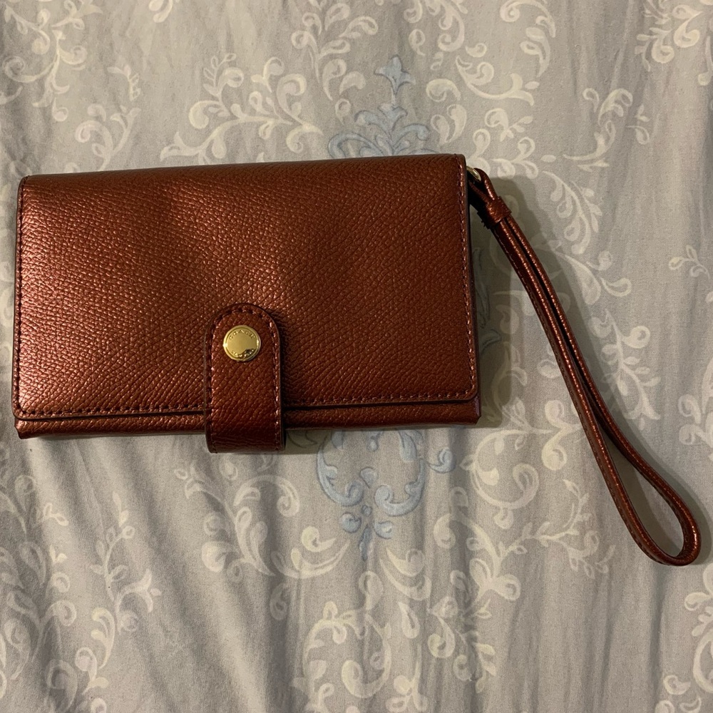 Coach Phone Clutch Wallet Wristlet Metallic